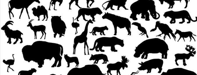 Free Vector Set of 41 Animal Silhouettes