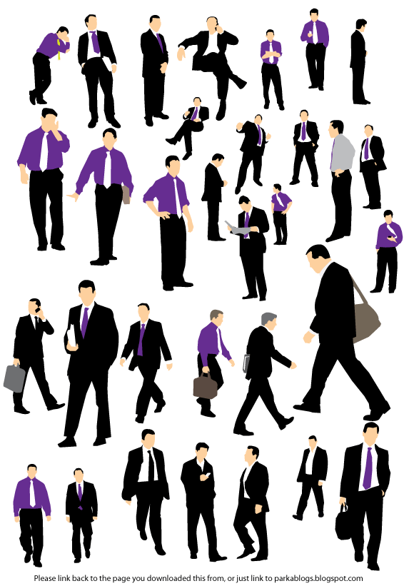 Free Vector Set of Businessman Silhouettes Image Preview