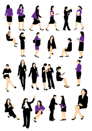 Free Vector Set of 23 Businesswoman Silhouettes