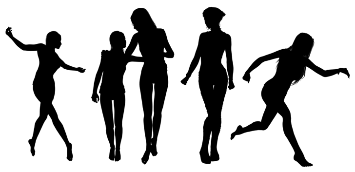Free Set of 31 Women Silhouette Photoshop Brushes Image Preview