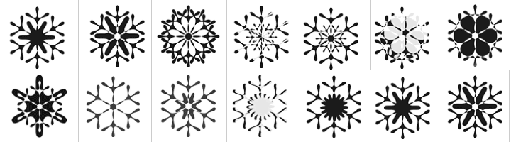 Set of Snowflakes Photoshop Brushes Image Preview